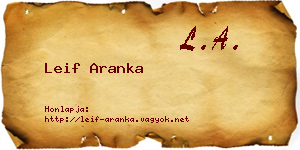 Leif Aranka névjegykártya